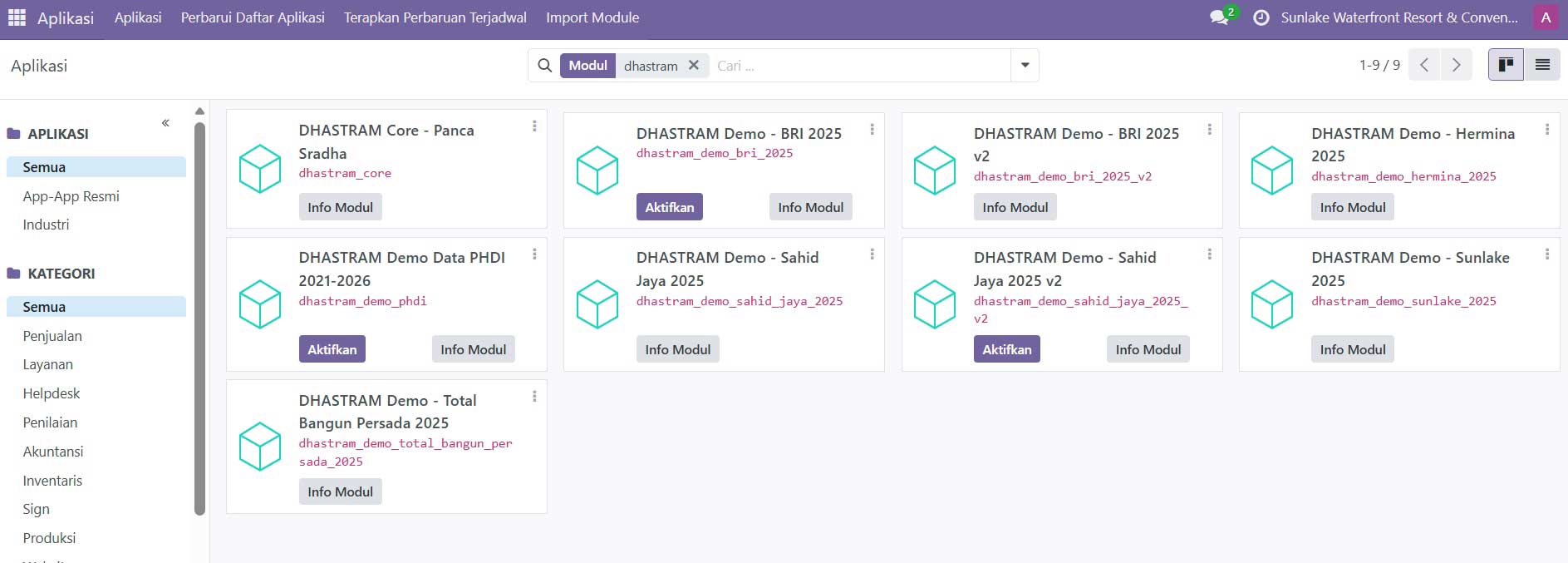 Odoo Apps atau Home Menu
